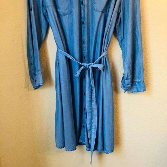 Ava & Viv 2X Denim Shirt Dress 100 Lyocell Medium Wash Country Western Rodeo - Picture 3 of 7